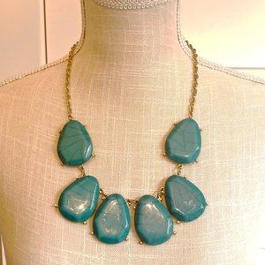Turquoise Statement Necklace, Bold, Chunky, Summer, Fun, Upcycled, Redesigned